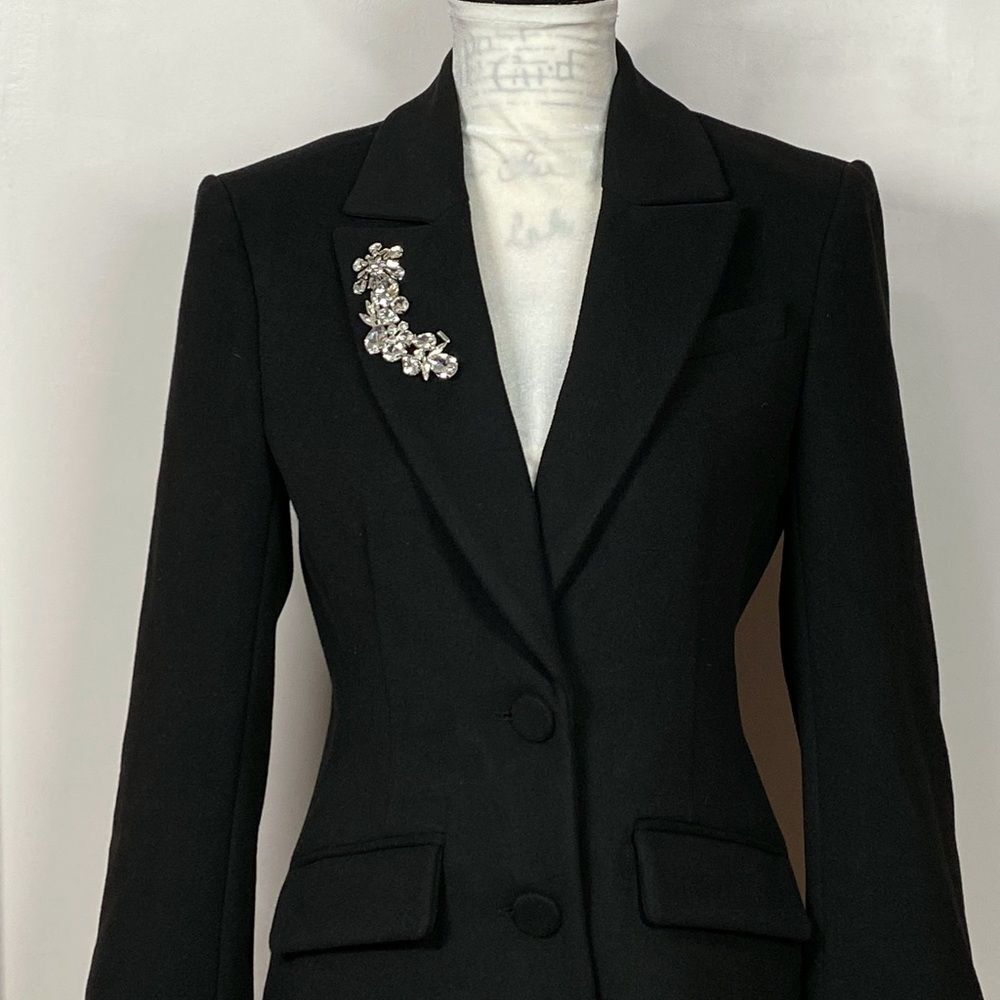 Cinq à Sept Roxie Lace-Trim Tailored Coat size S - Picture 7 of 16